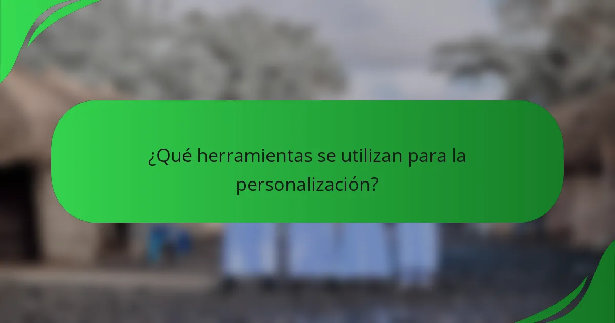 ¿Qué herramientas se utilizan para la personalización?